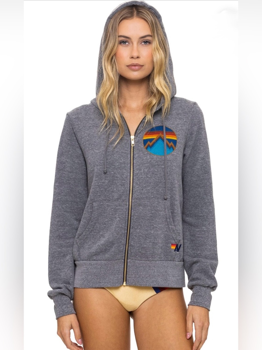Aviator Nation/Unisex/All Seasons Circle Zip Hoodie/Heather Gray/XXL/NWT! SEALED
